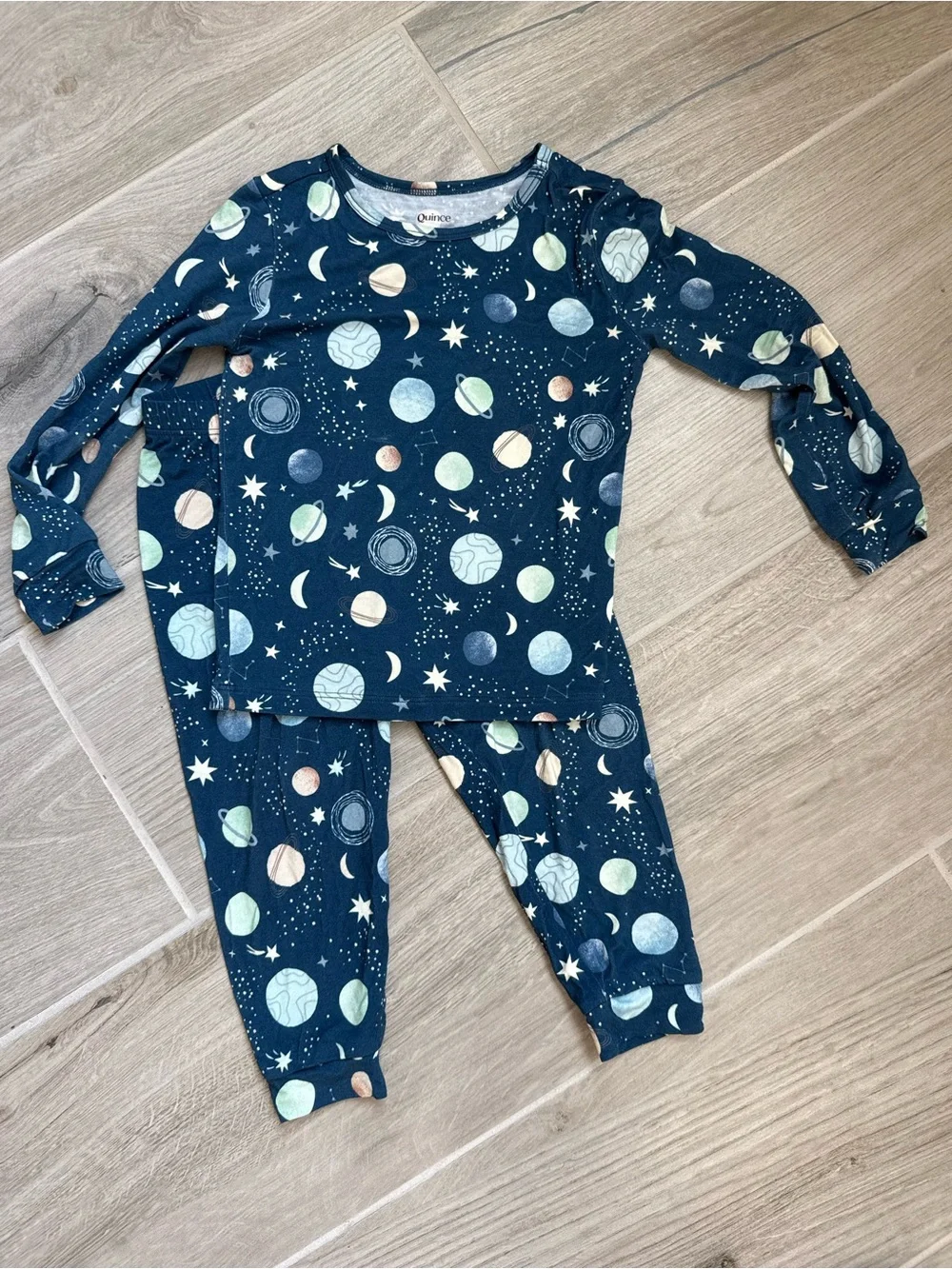 Kids Quince Bamboo Long Sleeve Pant Pajama Set Celestial Dreams 2T Toddler